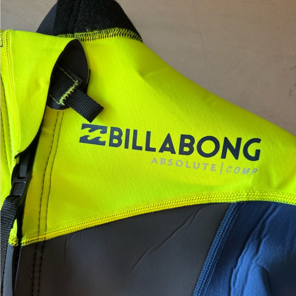 Billabong Kids Swim Wetsuit - Neon Yellow and Navy